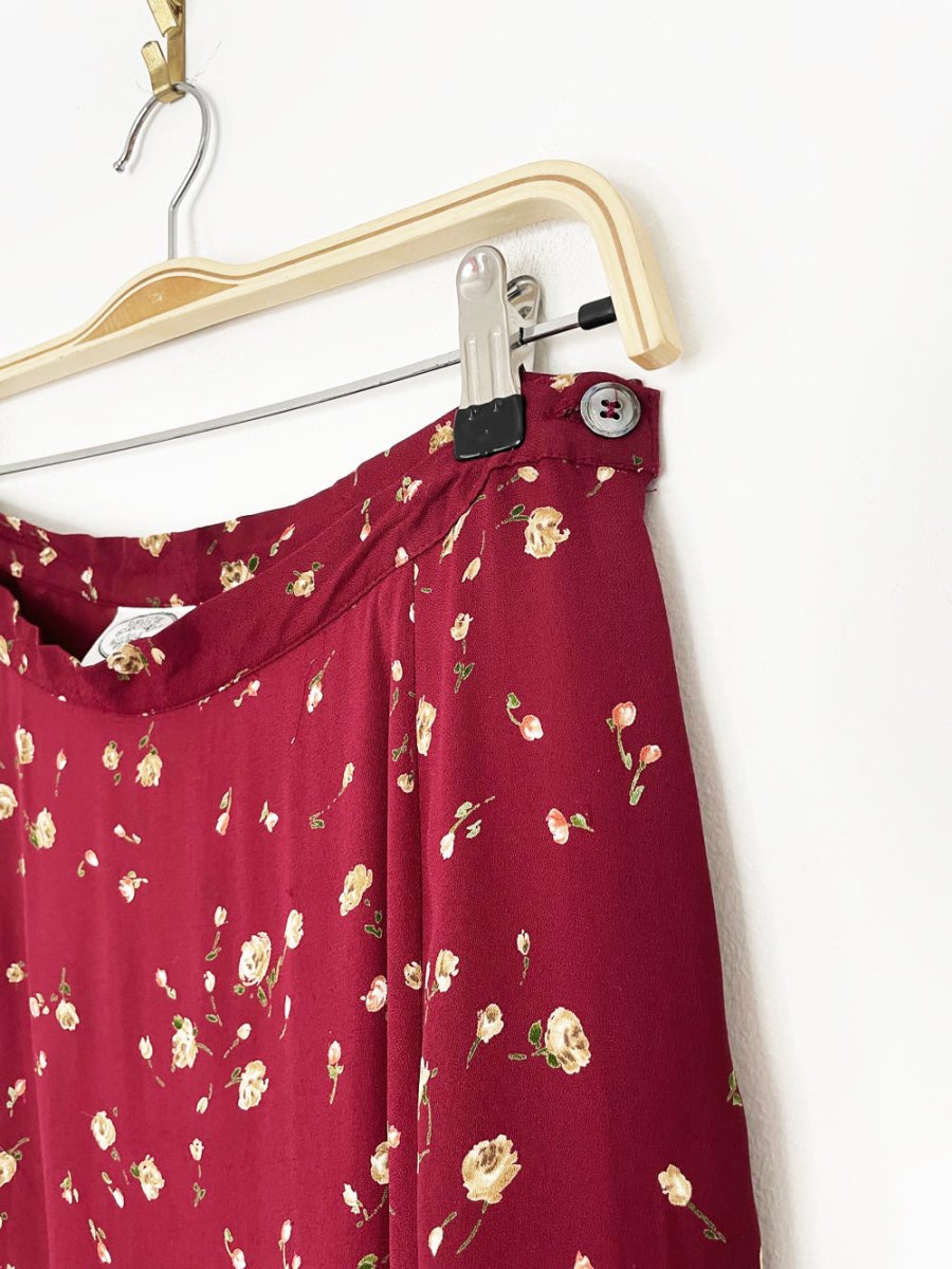 vintage 00s laura ashley micro floral midi skirt - good market thrift store