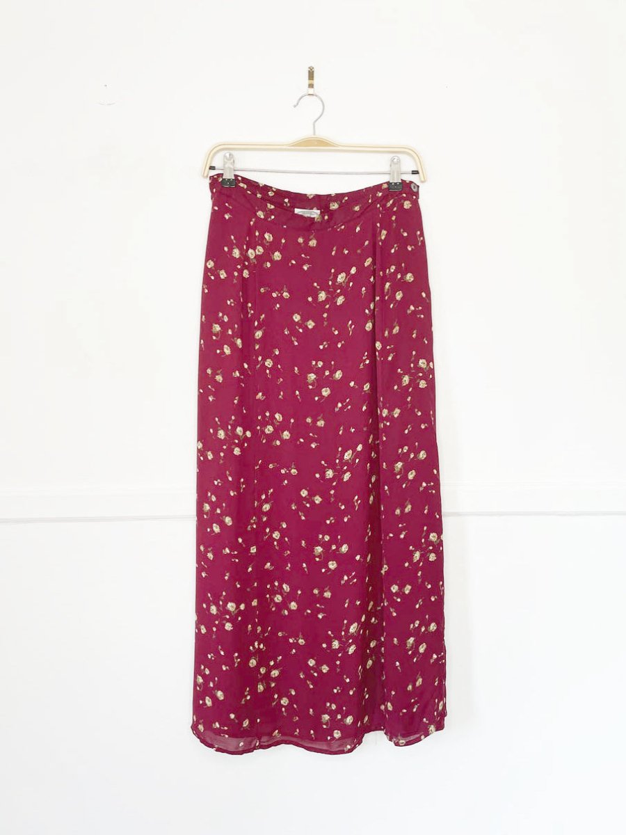 vintage 00s laura ashley micro floral midi skirt - good market thrift store