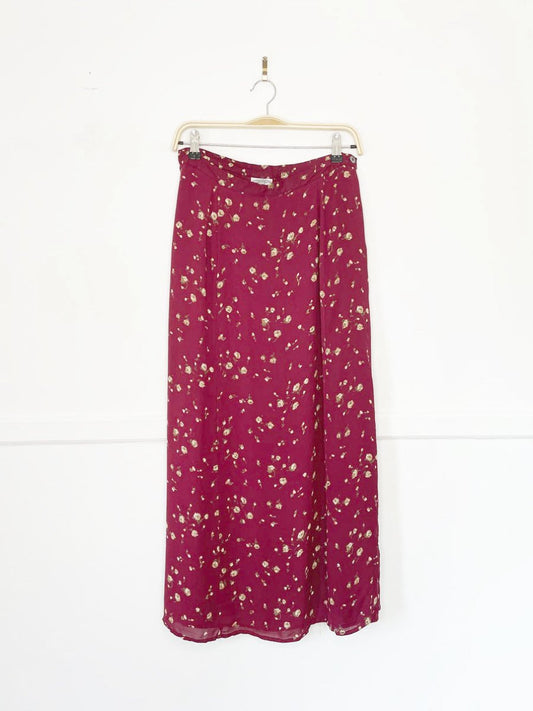 vintage 00s laura ashley micro floral midi skirt - good market thrift store