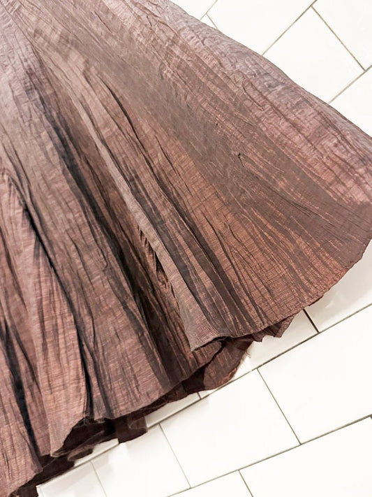 vintage 00s laura crinkled metallic knee - length skirt - good market thrift store