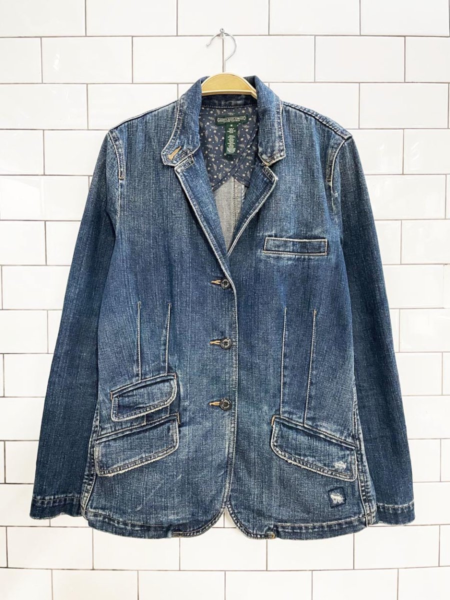 vintage 00s lauren jeans co. denim blazer jacket | ralph lauren - good market thrift store