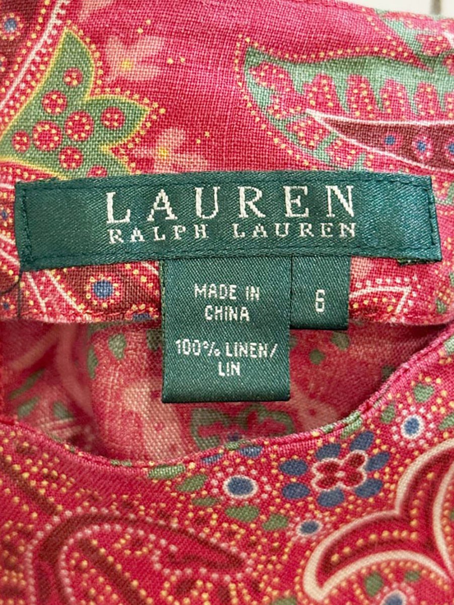 vintage 00s lauren RL 100% linen paisley midi skirt | ralph lauren - good market thrift store