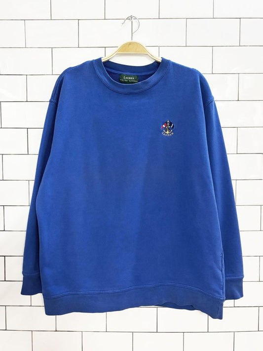vintage 00s lauren RL nautical crest sweatshirt | ralph lauren - good market thrift store