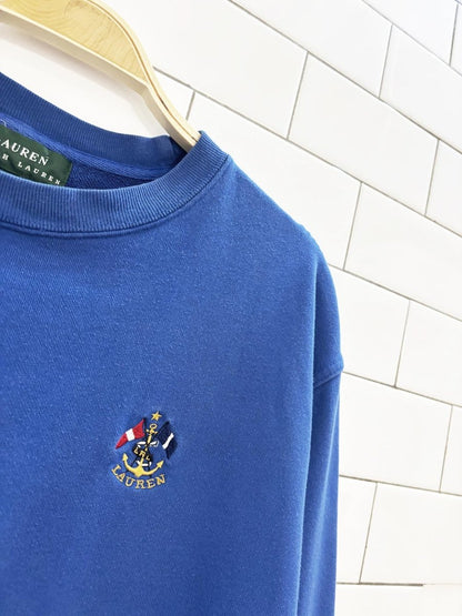 vintage 00s lauren RL nautical crest sweatshirt | ralph lauren - good market thrift store
