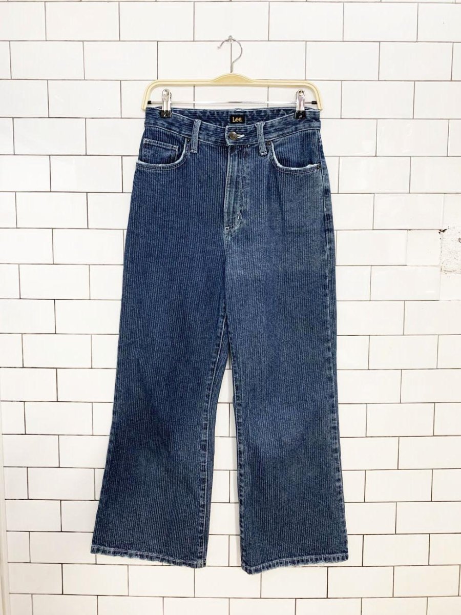 vintage 00s lee striped denim bootcut jeans - good market thrift store
