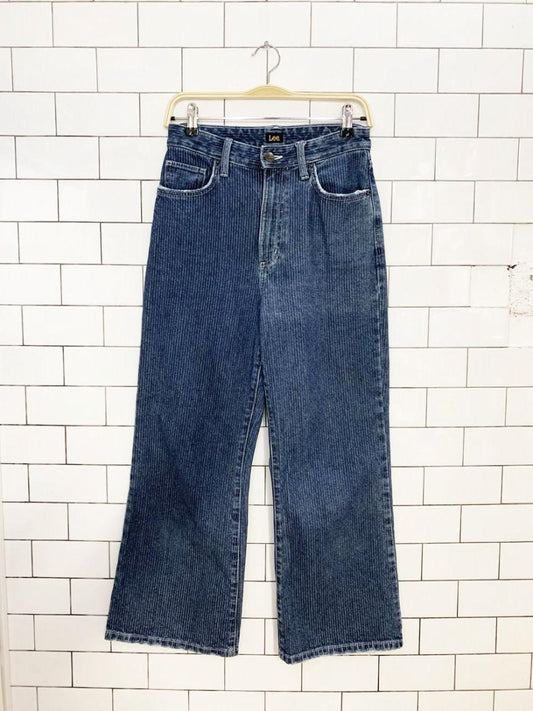 vintage 00s lee striped denim bootcut jeans - good market thrift store