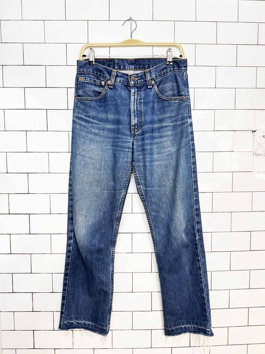vintage 00s levi's 521 straight raw hem jeans - good market thrift store