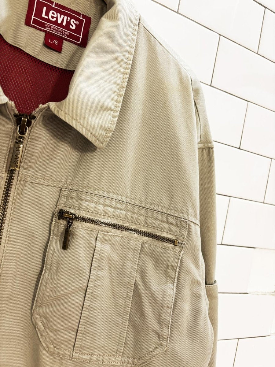 vintage 00s levis canvas mesh lined utility jacket - good market thrift store