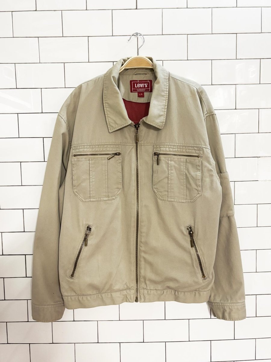 vintage 00s levis canvas mesh lined utility jacket - good market thrift store