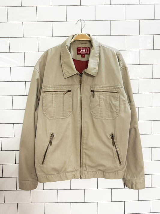 vintage 00s levis canvas mesh lined utility jacket - good market thrift store