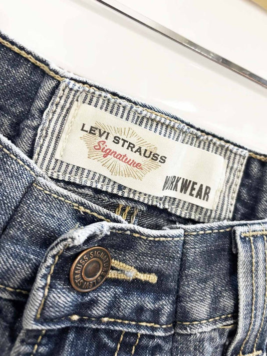 vintage 00s levi's carpenter utility long denim shorts - good market thrift store