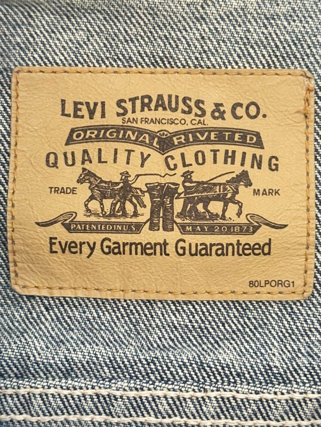 vintage 00s levi's orange tab denim trucker jacket - good market thrift store