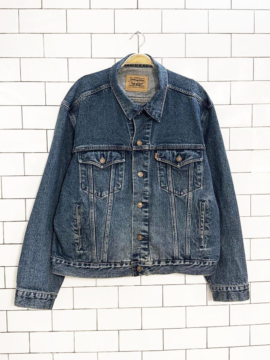 vintage 00s levi's orange tab denim trucker jacket - good market thrift store
