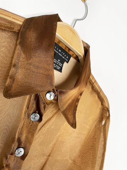 vintage 00s limited bronze chiffon blouse | london | paris | new york - good market thrift store