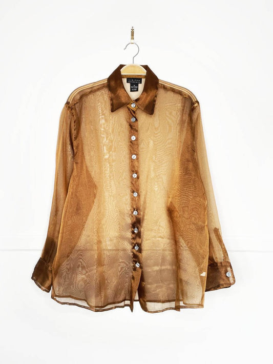 vintage 00s limited bronze chiffon blouse | london | paris | new york - good market thrift store