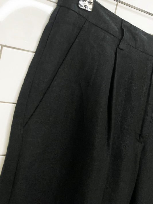 vintage 00s liz claiborne 100% linen pleated pants | lizsport - good market thrift store