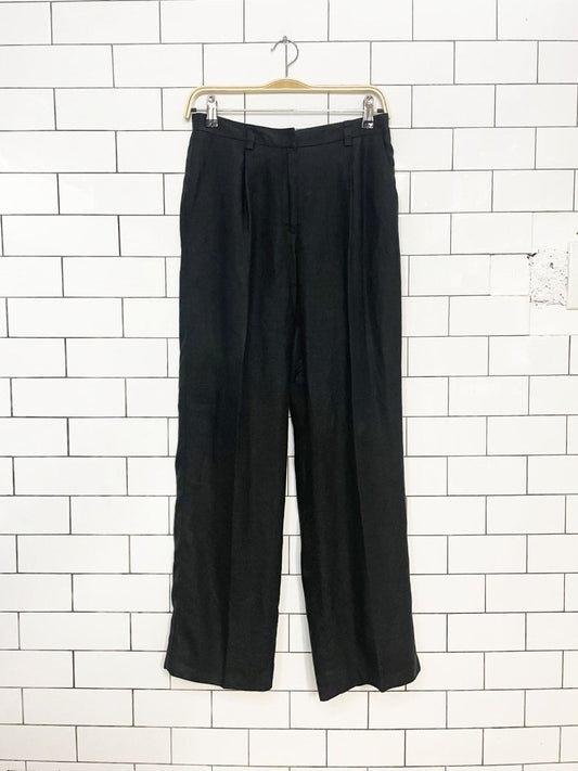 vintage 00s liz claiborne 100% linen pleated pants | lizsport - good market thrift store