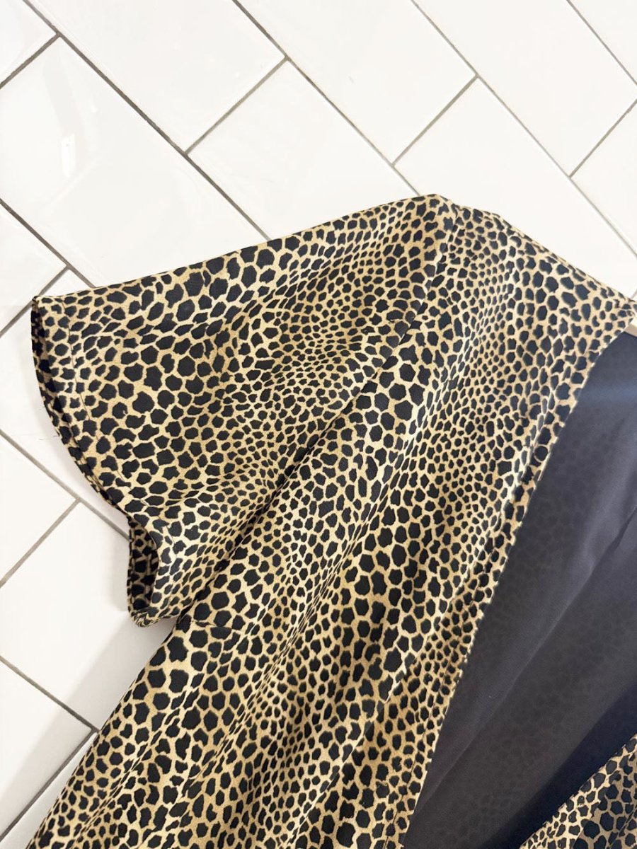 vintage 00s liz claiborne animal print mini wrap dress - good market thrift store