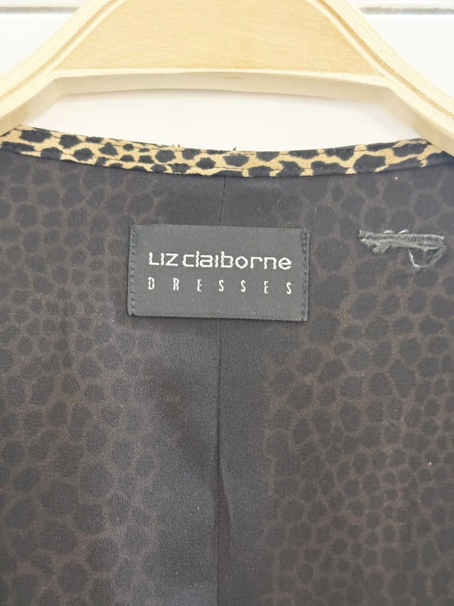 vintage 00s liz claiborne animal print mini wrap dress - good market thrift store