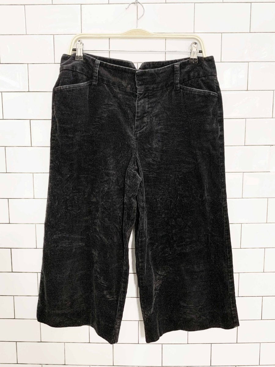 vintage 00s liz claiborne audra chunky cord coulotte wide leg cropped pants - good market thrift store