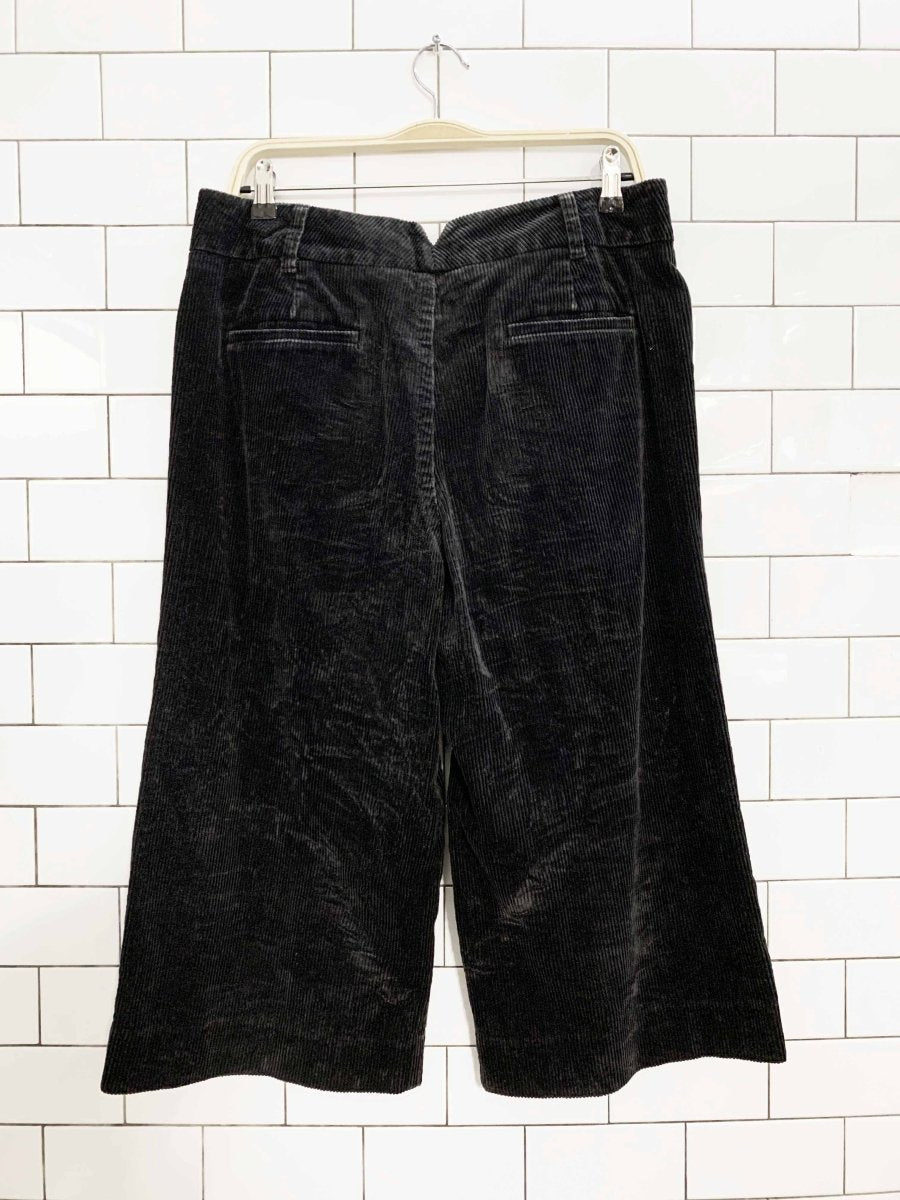 vintage 00s liz claiborne audra chunky cord coulotte wide leg cropped pants - good market thrift store
