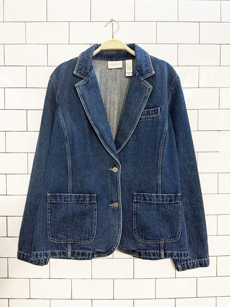 vintage 00s liz claiborne denim blazer jacket - good market thrift store