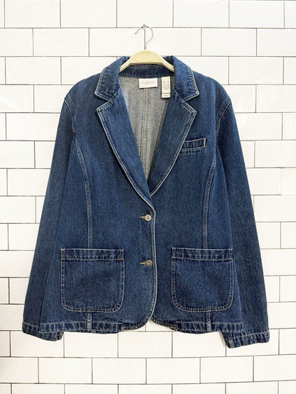 vintage 00s liz claiborne denim blazer jacket - good market thrift store