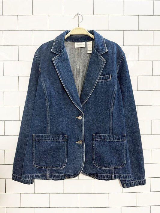 vintage 00s liz claiborne denim blazer jacket - good market thrift store