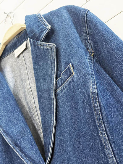 vintage 00s liz claiborne denim blazer jacket - good market thrift store