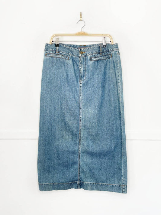 vintage 00s liz claiborne denim midi skirt - good market thrift store