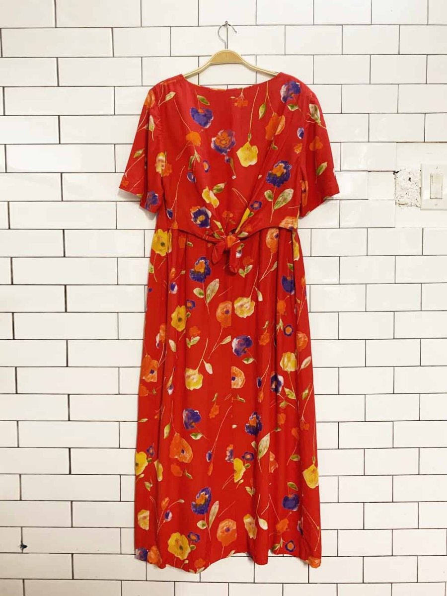vintage 00s liz claiborne floral full button maxi dress - good market thrift store