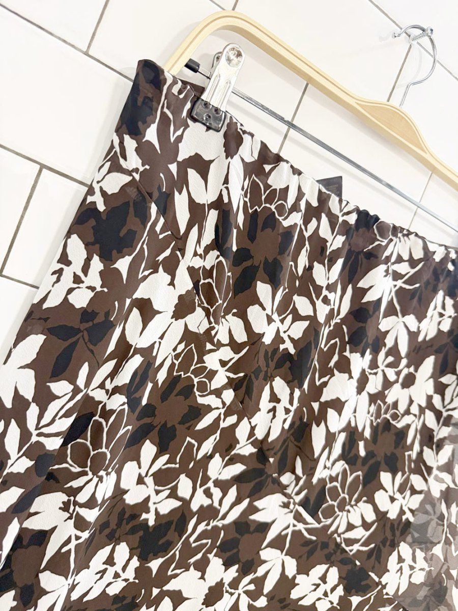 vintage 00s liz claiborne flowy chiffon floral midi skirt - good market thrift store