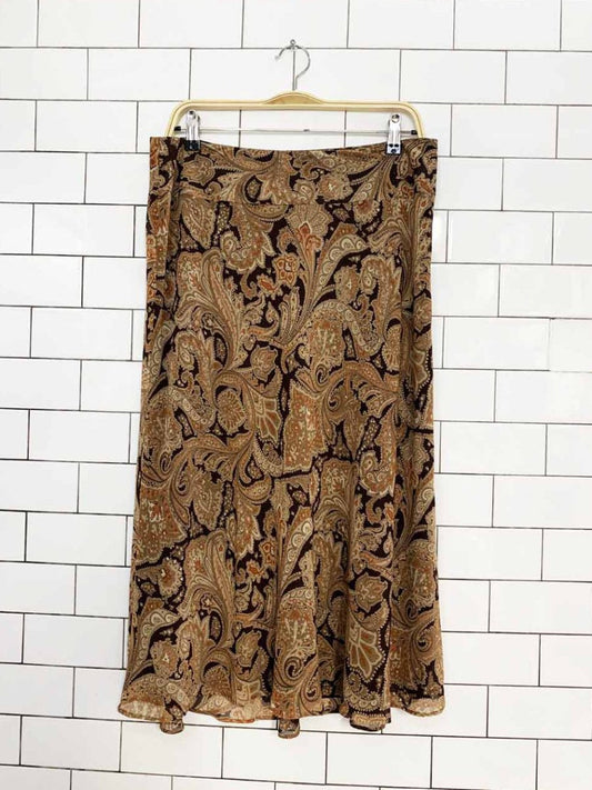 vintage 00s liz claiborne paisley a-line midi skirt | villager - good market thrift store