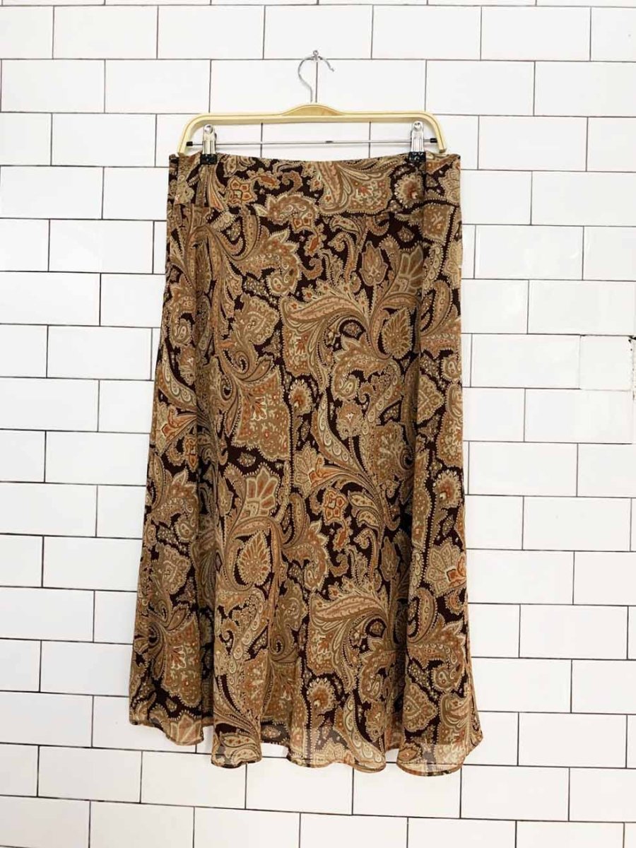 vintage 00s liz claiborne paisley a-line midi skirt | villager - good market thrift store