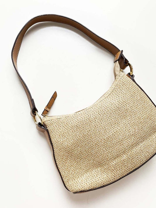 vintage 00s liz claiborne raffia mini shoulder bag | villager - good market thrift store