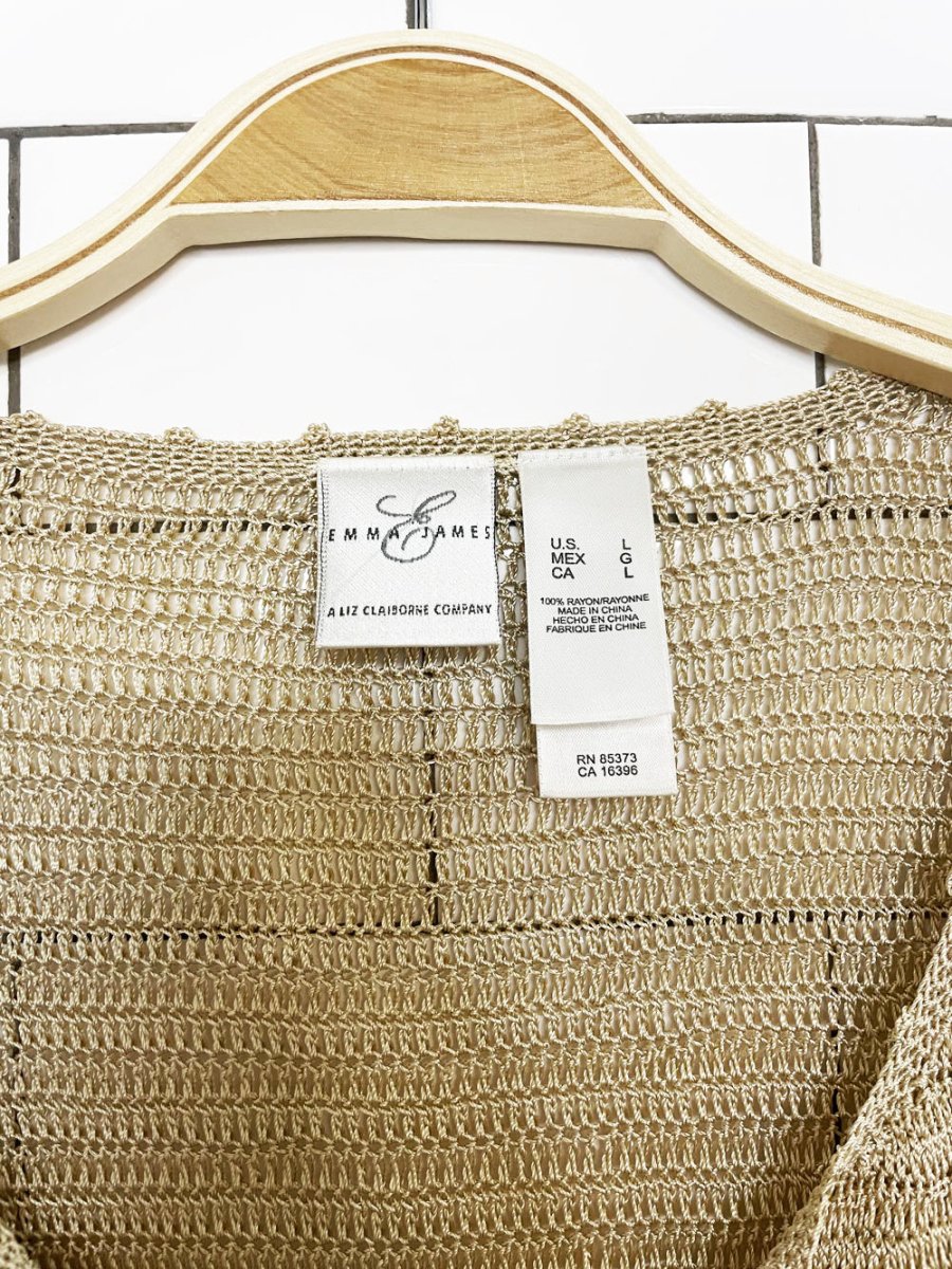 vintage 00s liz claiborne slinky knit full button shirt | emma & james - good market thrift store