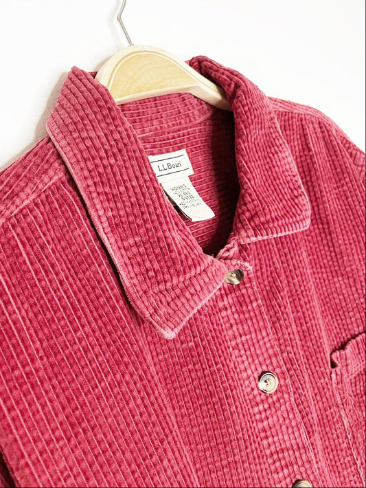 vintage 00s ll bean chunky cord full button shirt jacket - good market thrift store