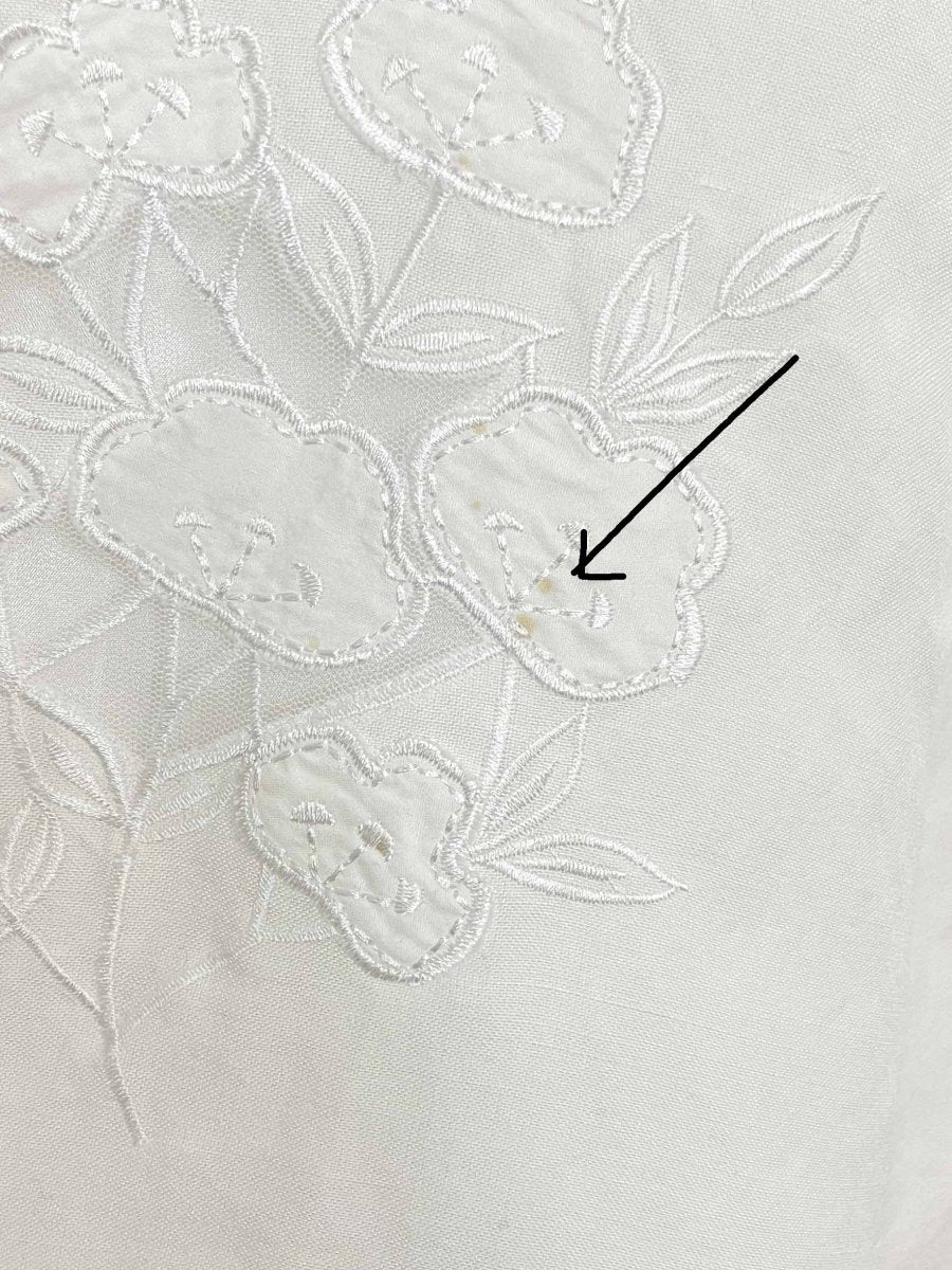 vintage 00s lynn cantin ramie-blend embroidered flared skirt - good market thrift store