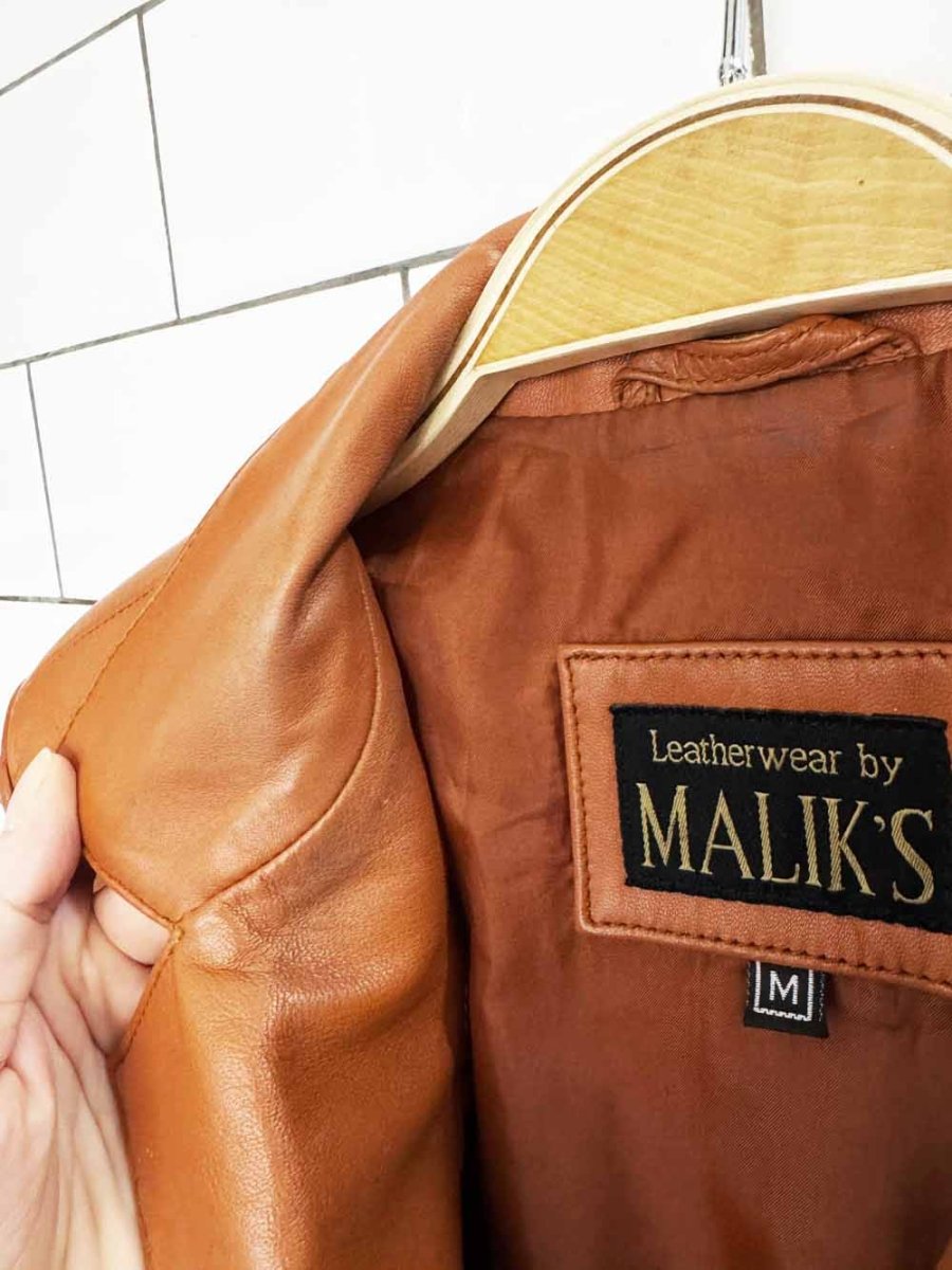 vintage 00s maliks cropped butter leather shirt jacket | lambskin - good market thrift store