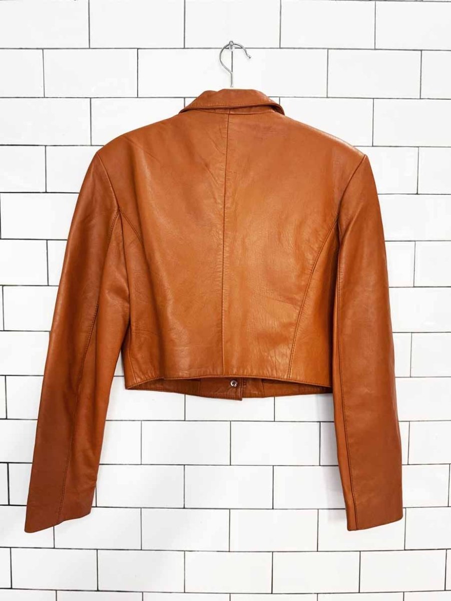 vintage 00s maliks cropped butter leather shirt jacket | lambskin - good market thrift store