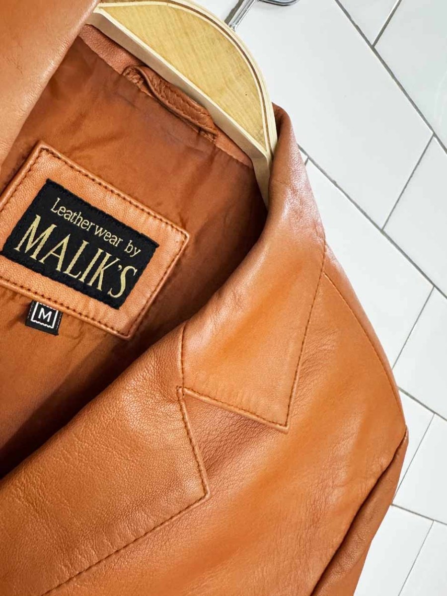 vintage 00s maliks cropped butter leather shirt jacket | lambskin - good market thrift store