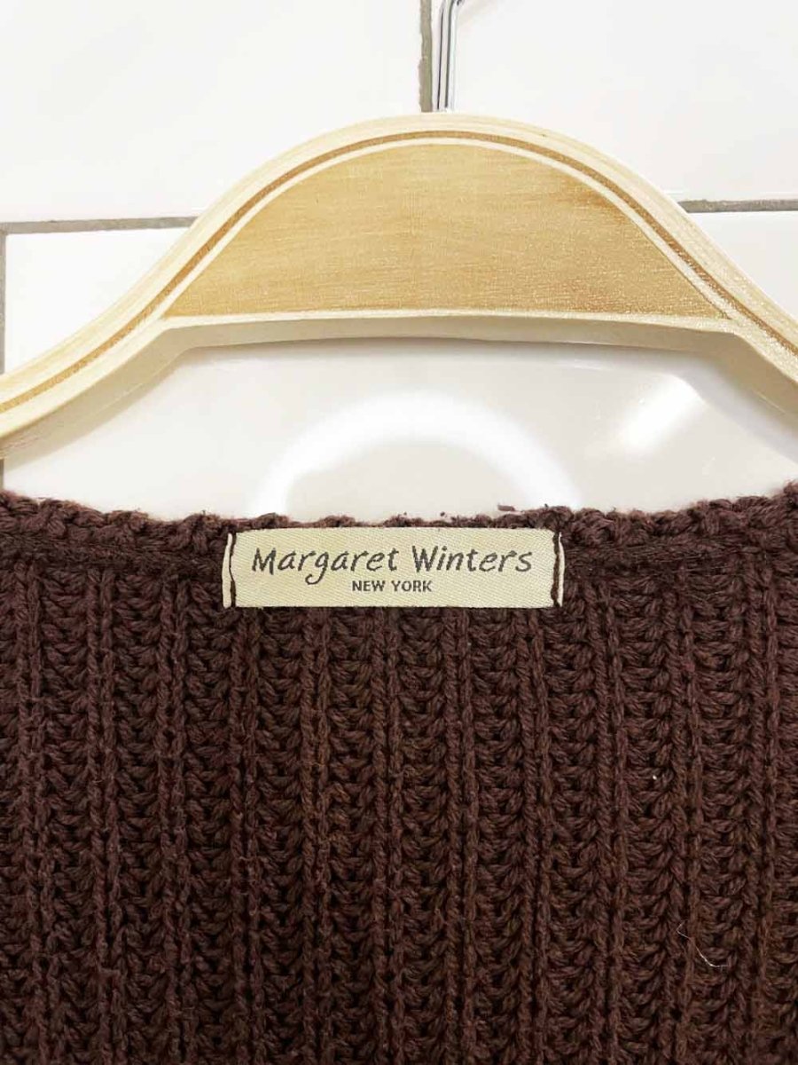 vintage 00s margaret winters NY cotton chunky knit open cardigan | made in USA - good market thrift store