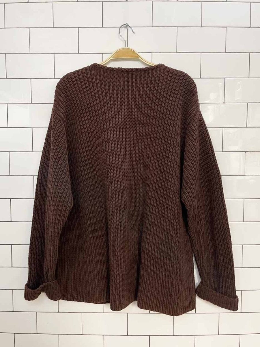 vintage 00s margaret winters NY cotton chunky knit open cardigan | made in USA - good market thrift store