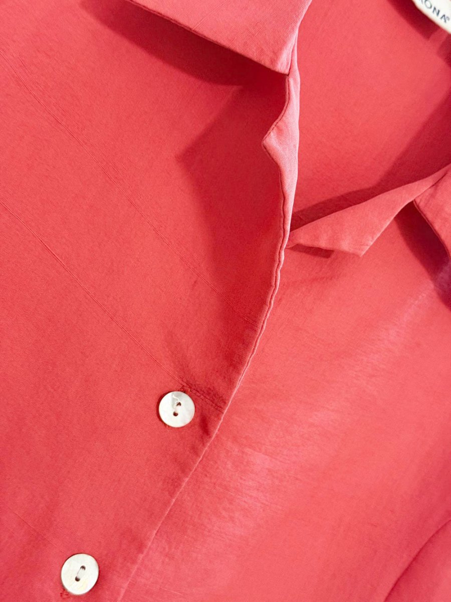 vintage 00s merona 100% silk full button sleeveless shirt - good market thrift store