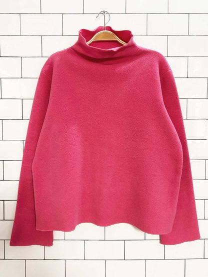 vintage 00s moda int'l fleece turtleneck sweatshirt | made in Canada - good market thrift store