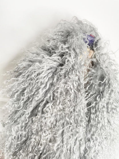 vintage 00s mongolian sheepskin fur stole tie collar | heather campbell - good market thrift store