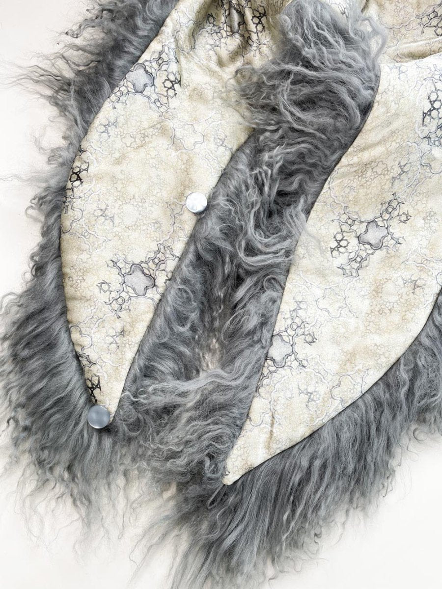 vintage 00s mongolian sheepskin fur stole tie collar | heather campbell - good market thrift store