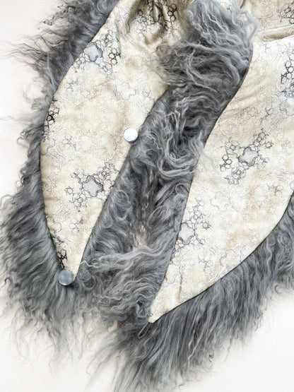 vintage 00s mongolian sheepskin fur stole tie collar | heather campbell - good market thrift store