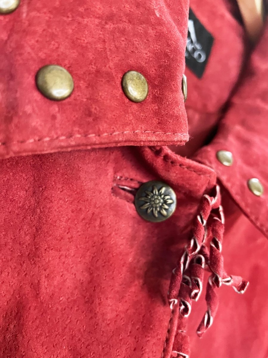 vintage 00s montanaco suede fringe studded western jacket - good market thrift store