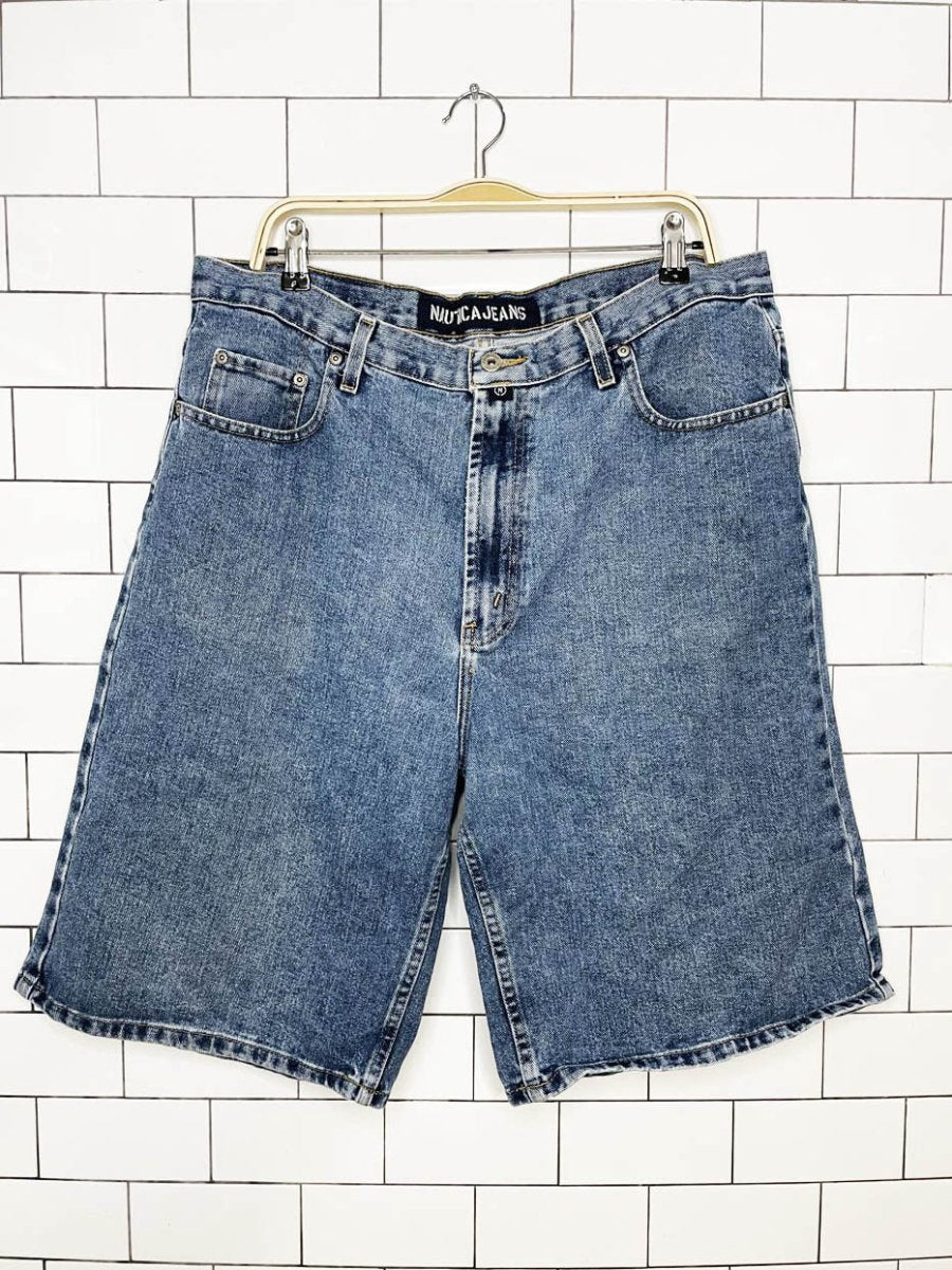 vintage 00s nautica baggy long denim shorts - good market thrift store